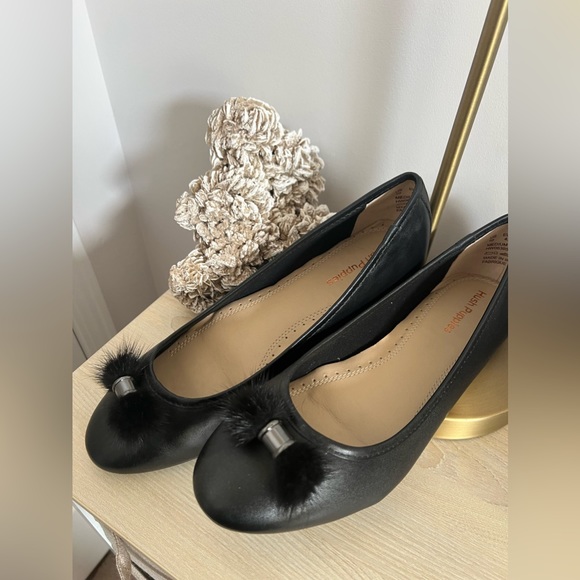 156. NWOT Hush Puppies Black Heather Puff Ballet Shoes SZ 42 US 10 - 10.5 - Picture 2 of 7